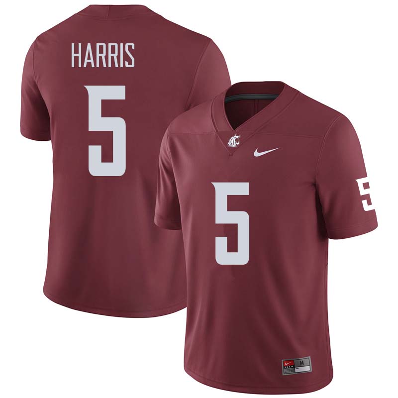Men #5 Travell Harris Washington State Cougars College Football Jerseys Sale-Crimson - Click Image to Close